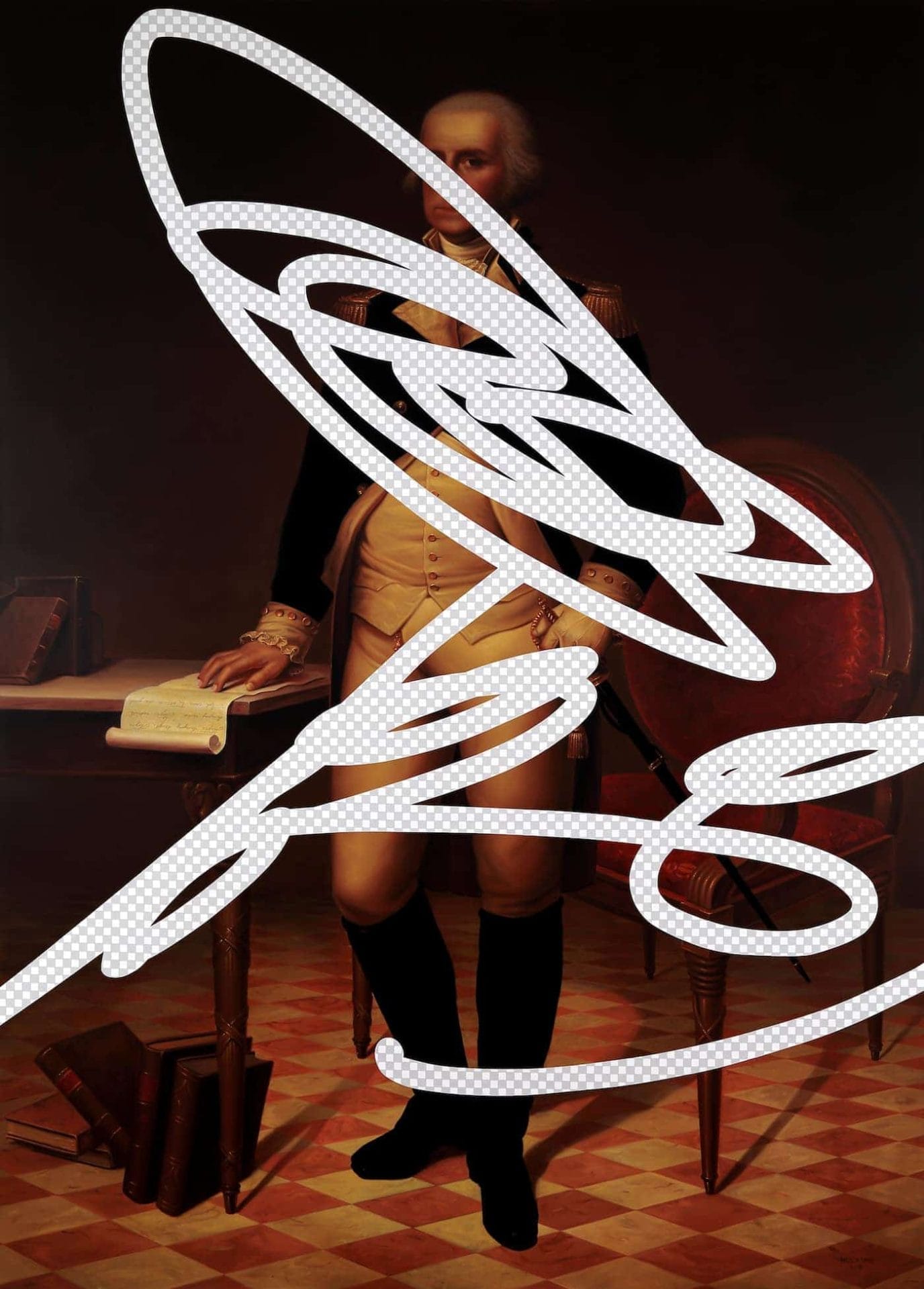 “Me, Myself, And Hypocrisy” (George Washington, White House Art Collection Erasure No. 13)