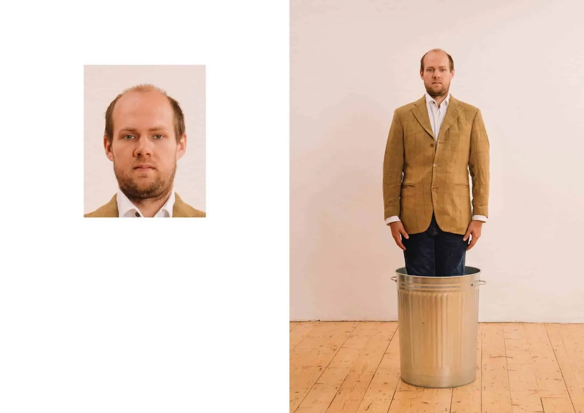 Chaotische paspoortfoto door kunstenaar Max Siedentopf