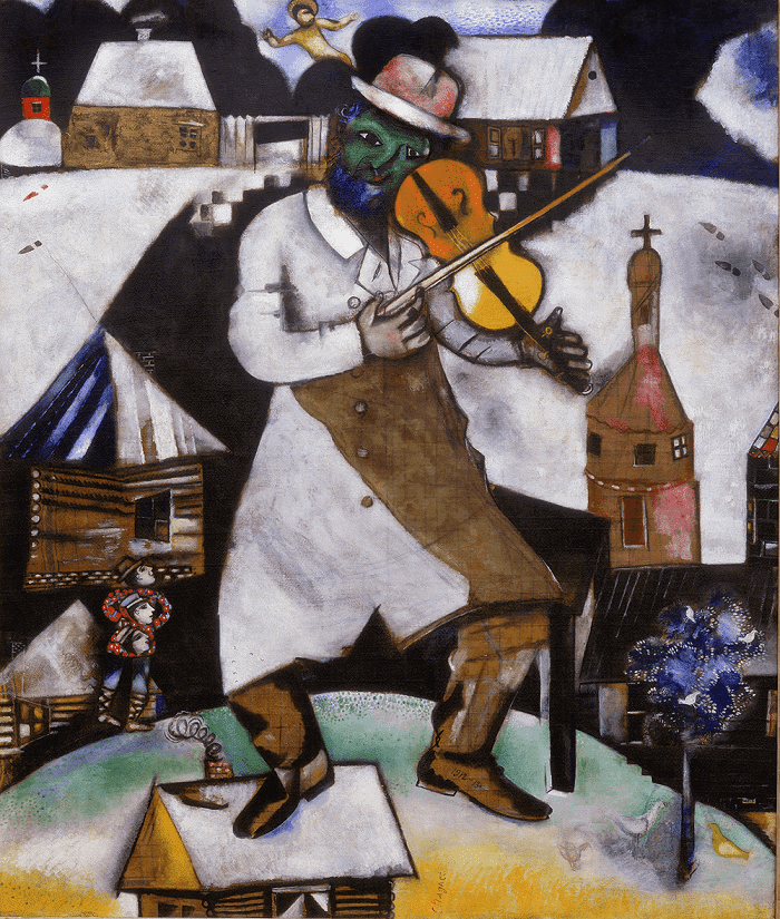 Marc Chagall, De violist, 1912-13. Collectie Rijksdienst voor het Cultureel Erfgoed. Langdurige bruikleen Stedelijk Museum Amsterdam. c/o Pictoright Amsterdam