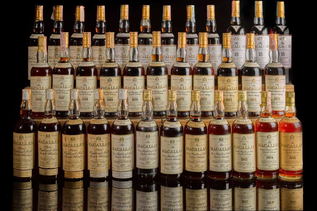 een prachtige verzameling met exclusieve flessen whisky