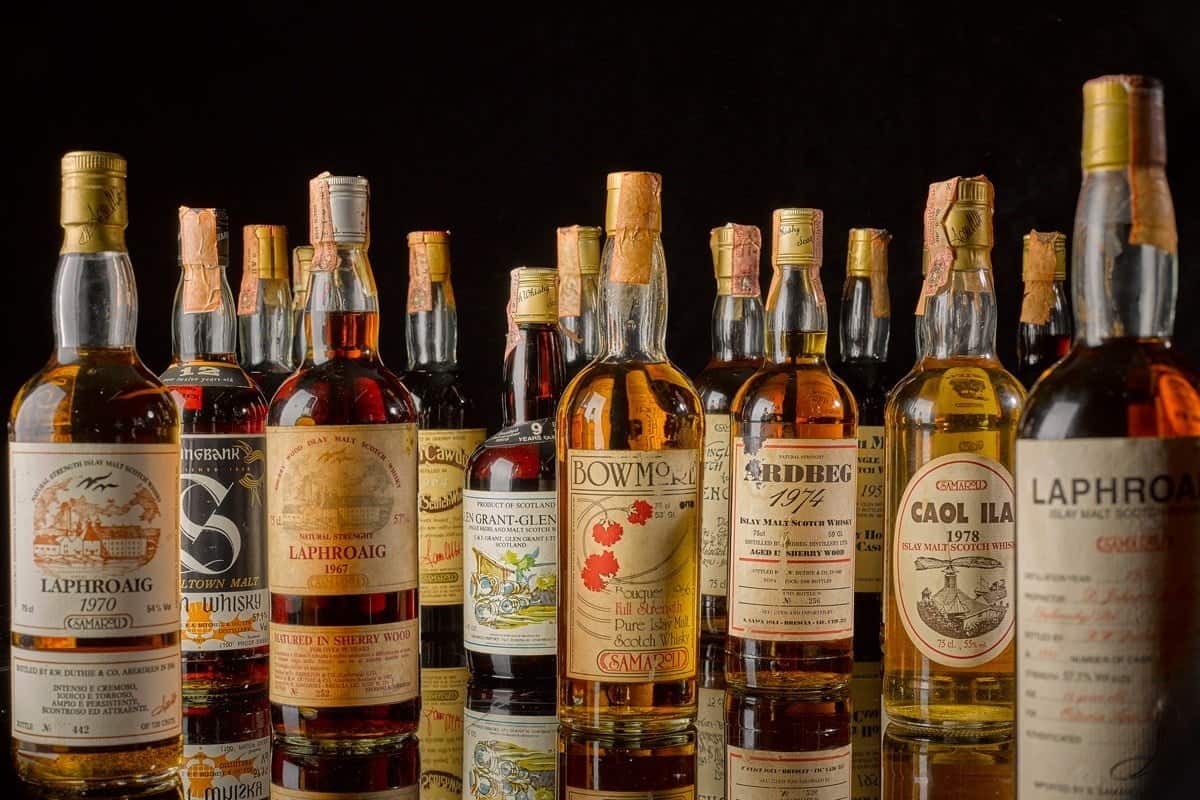 een prachtige verzameling met exclusieve flessen whisky