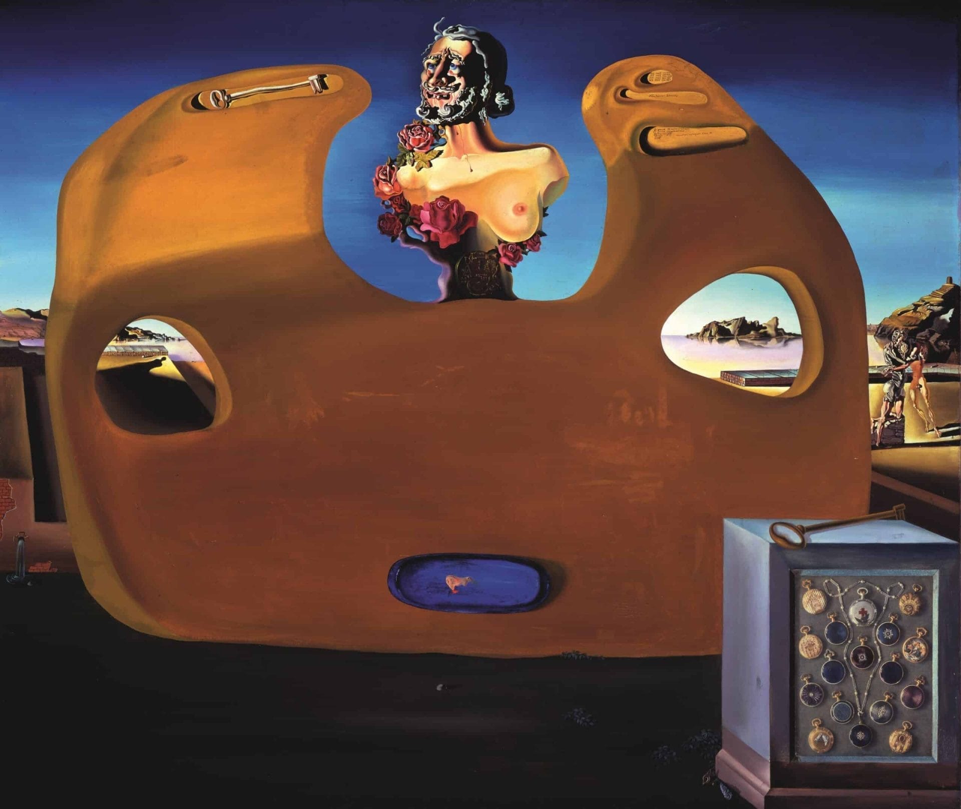 Salvador DALÍ Memory of the Child-Woman La mémoire de la femme-enfant De herinnering aan het vrouw-kind Ca. 1931 Oil and collage on canvas 99 x 120.65 cm Collection of The Dali Museum, St. Petersburg FL © Salvador Dalí, Fundació Gala-Salvador Dalí, (corresponding Rights Society), 2019