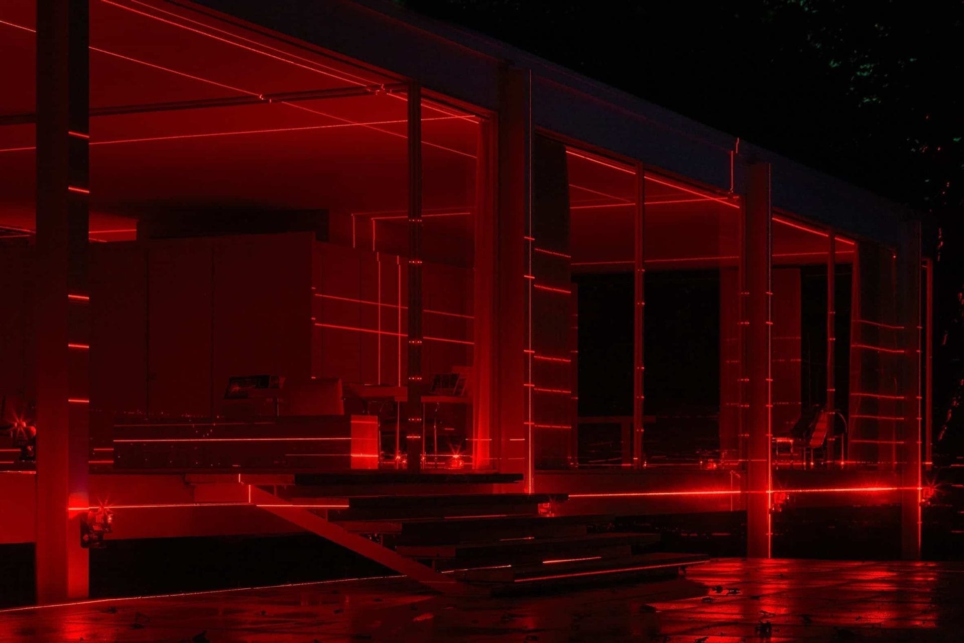 Rode lasers in het Farnsworth House van Mies van der Rohe 42 Geometry of Light