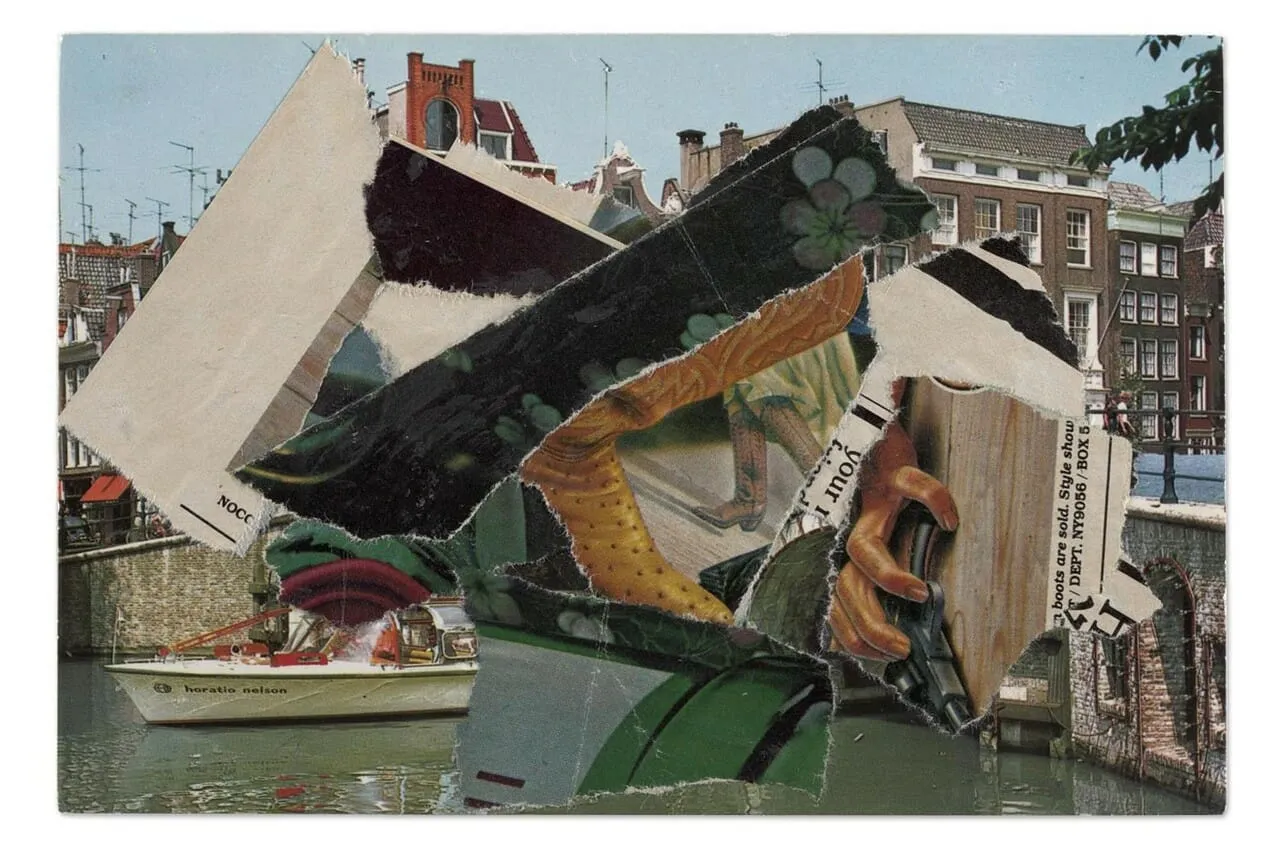 Ansichtkaarten met collages van Ellsworth Kelly