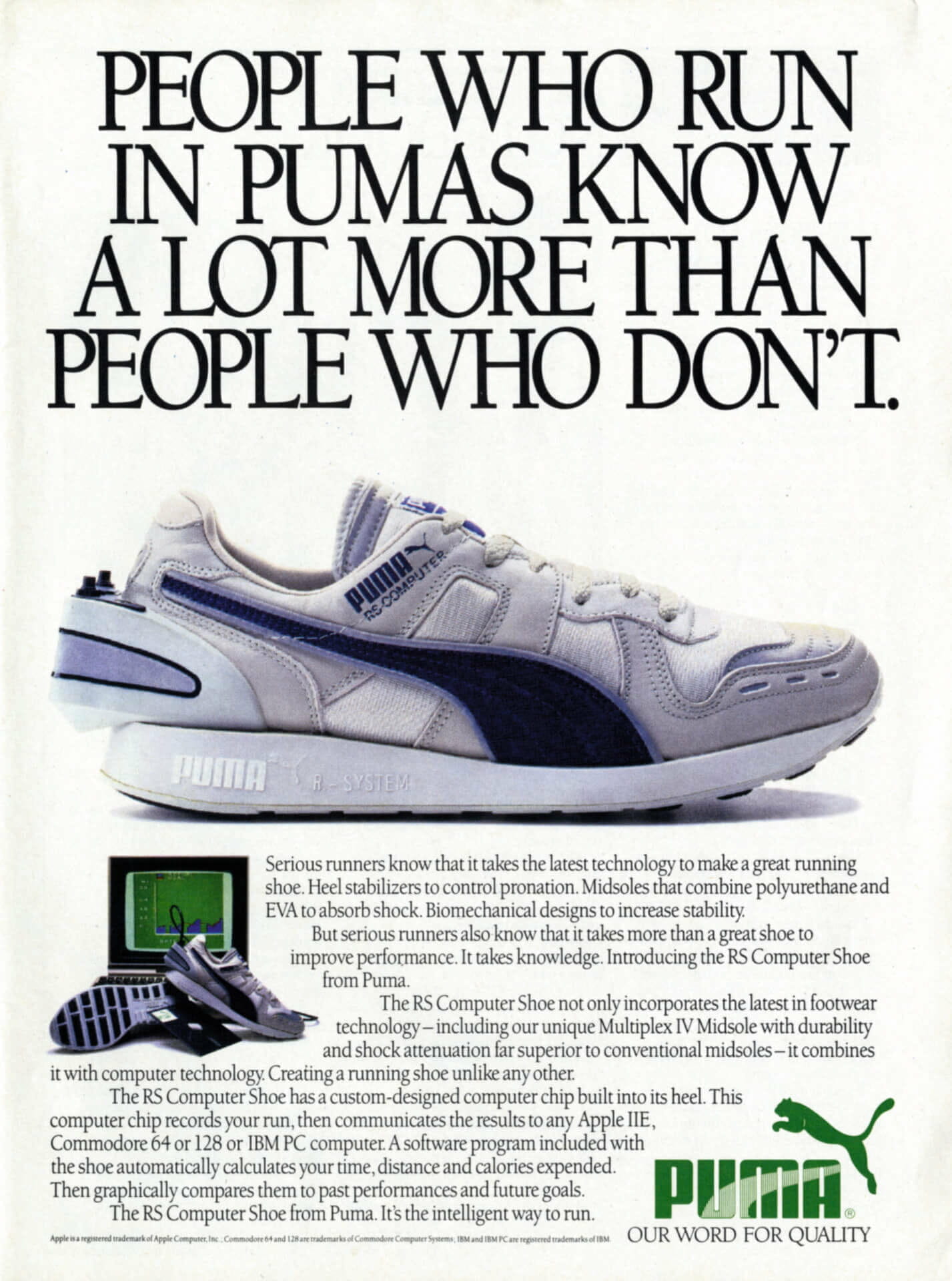 Print advertentie, PUMA RS-Computer Show, c.1986, PUMA archief