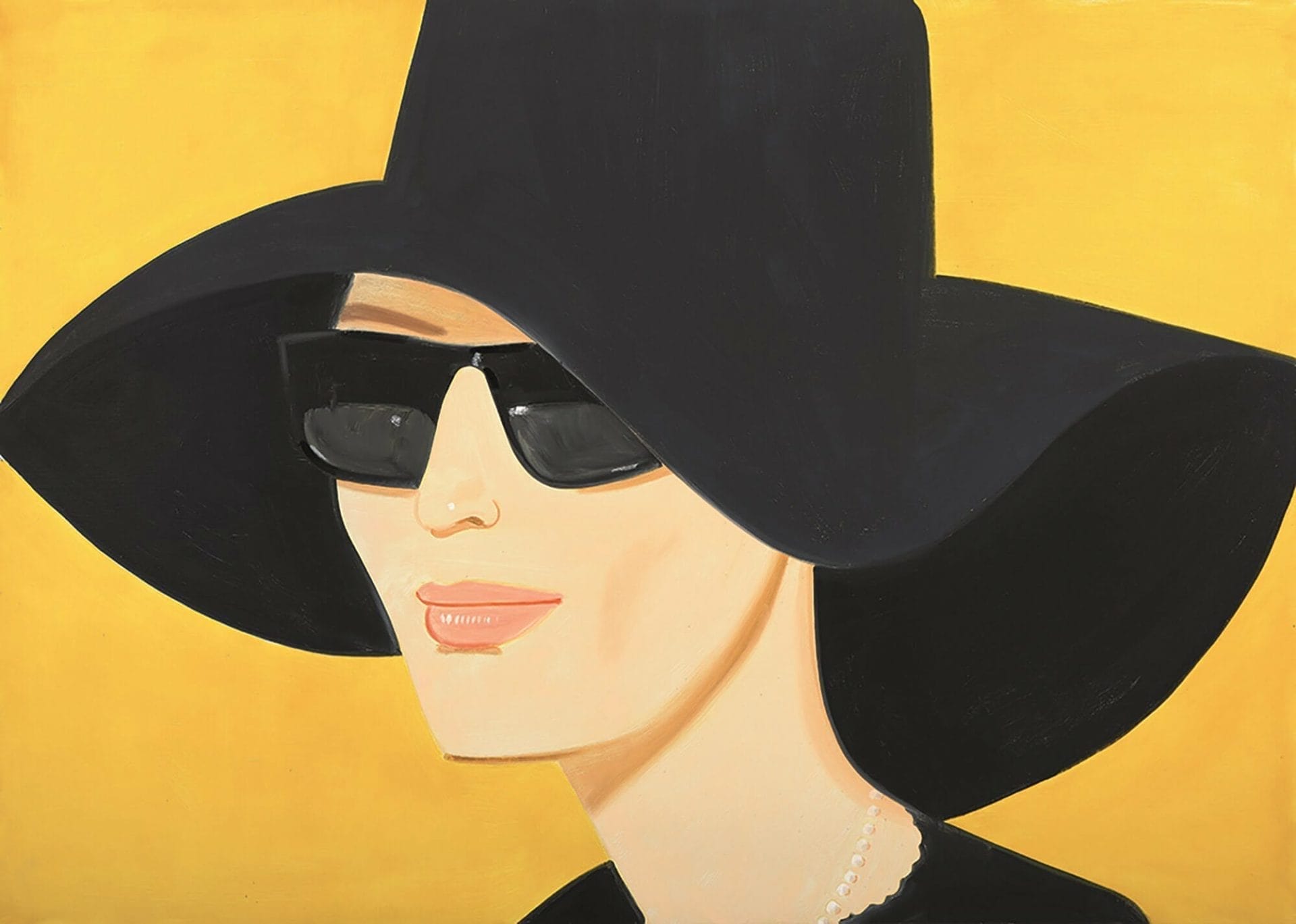 © Alex Katz, Black Hat 2, 2010, c/o Pictoright Amsterdam 2023 olieverf op linnen | oil on linen 152,4 × 213,4 × 3,8 cm The ALBERTINA Museum, Vienna – The Batliner Collection