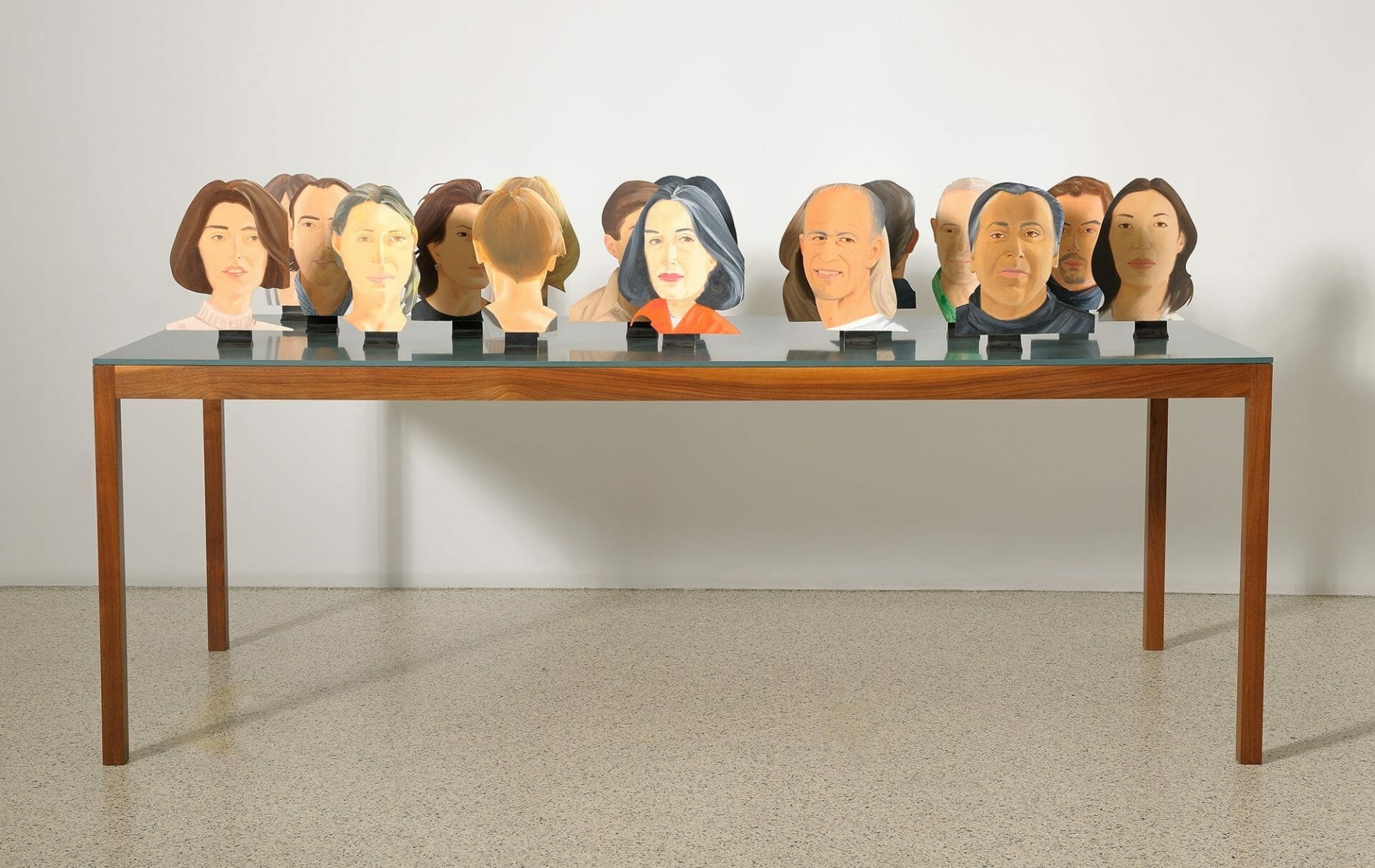 © Alex Katz, Green Table, 1996, c/o Pictoright Amsterdam 2023 olieverf op aluminium | oil on aluminum diverse afmetingen | variable dimensions Private collection, London