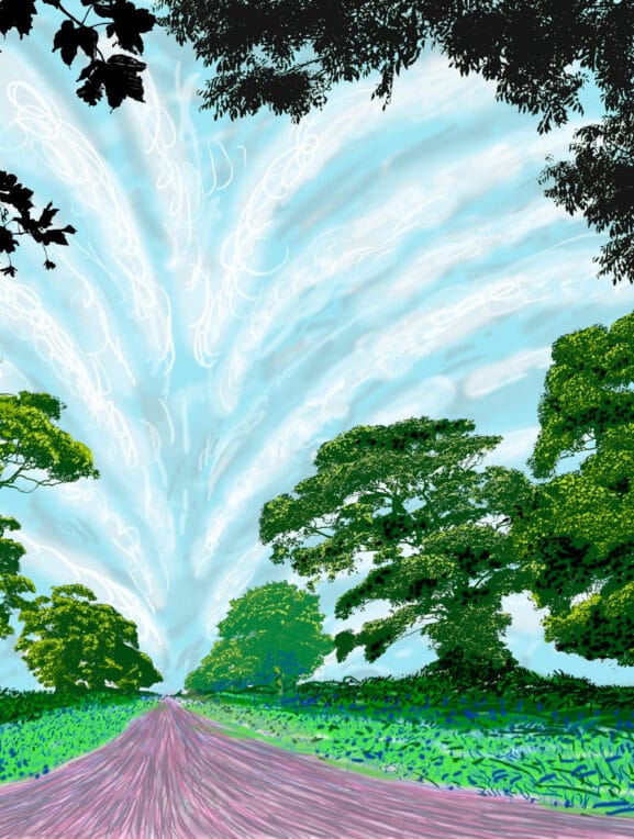 David Hockney « Summer Sky », 2008, Dessin réalisé à l’ordinateur, imprimé à jet d’encre sur papier 74.2 × 105.2 cm © David Hockney Collection Bagnouls