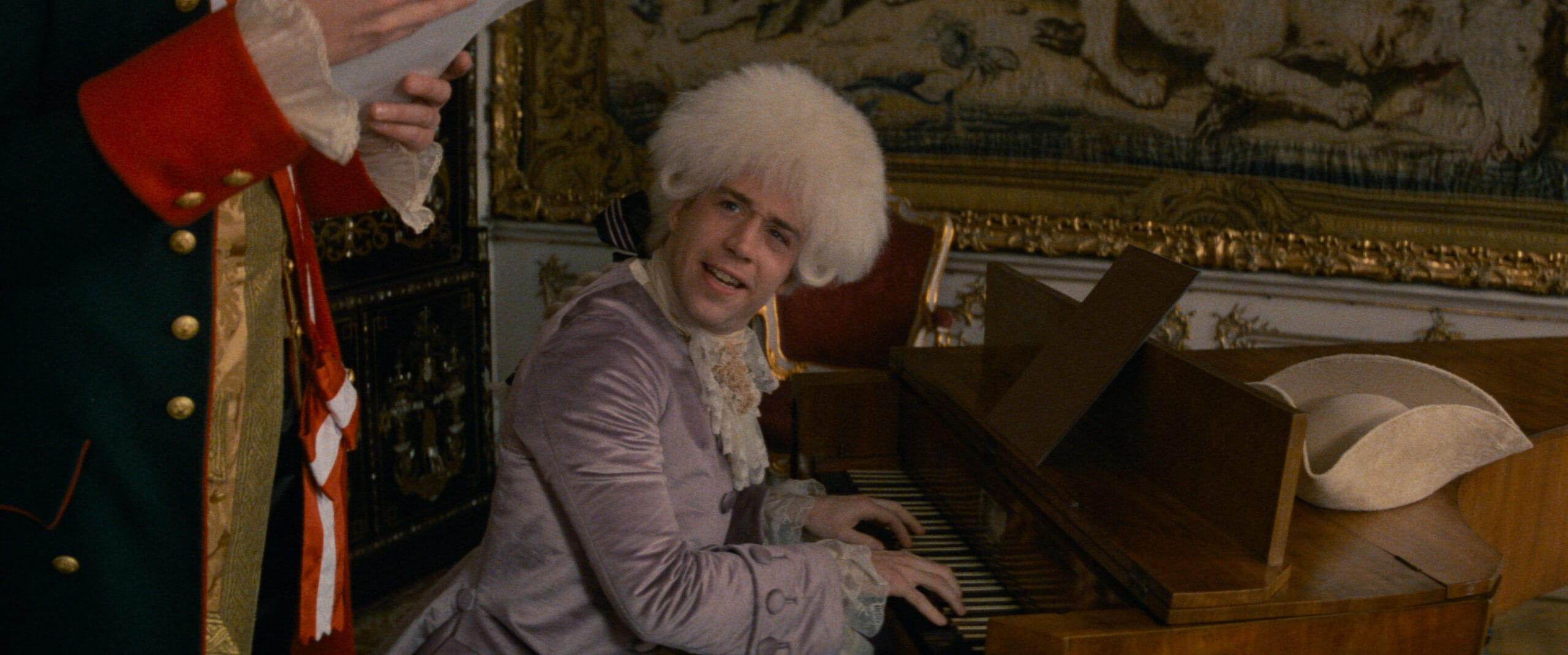 Mozart zit achter een clavecimbel