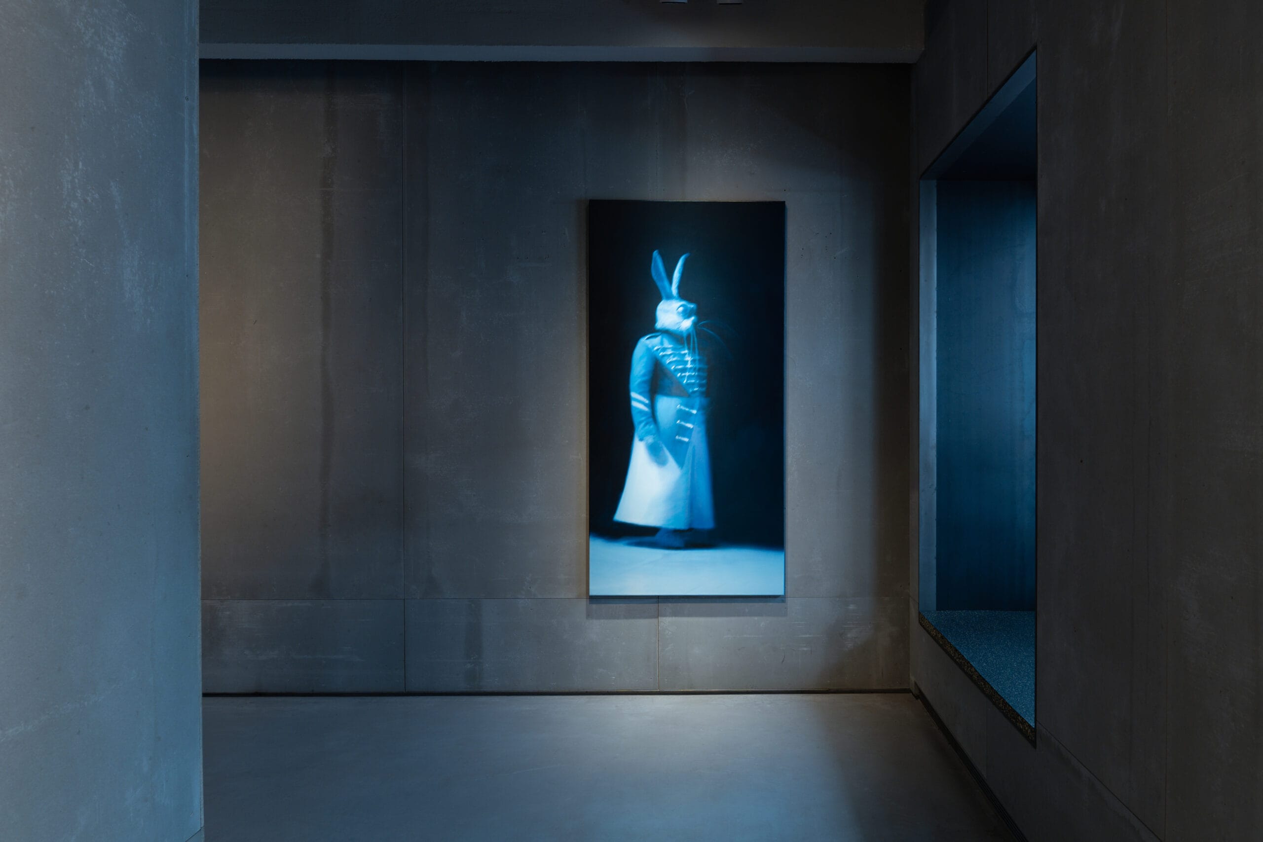 Untitled (Blue Hare I), 2006 - Gottfried Helnwein _ Courtesy of the Gottfried & Renate Helnwein Collection _ Installation view at SOLO Independencia