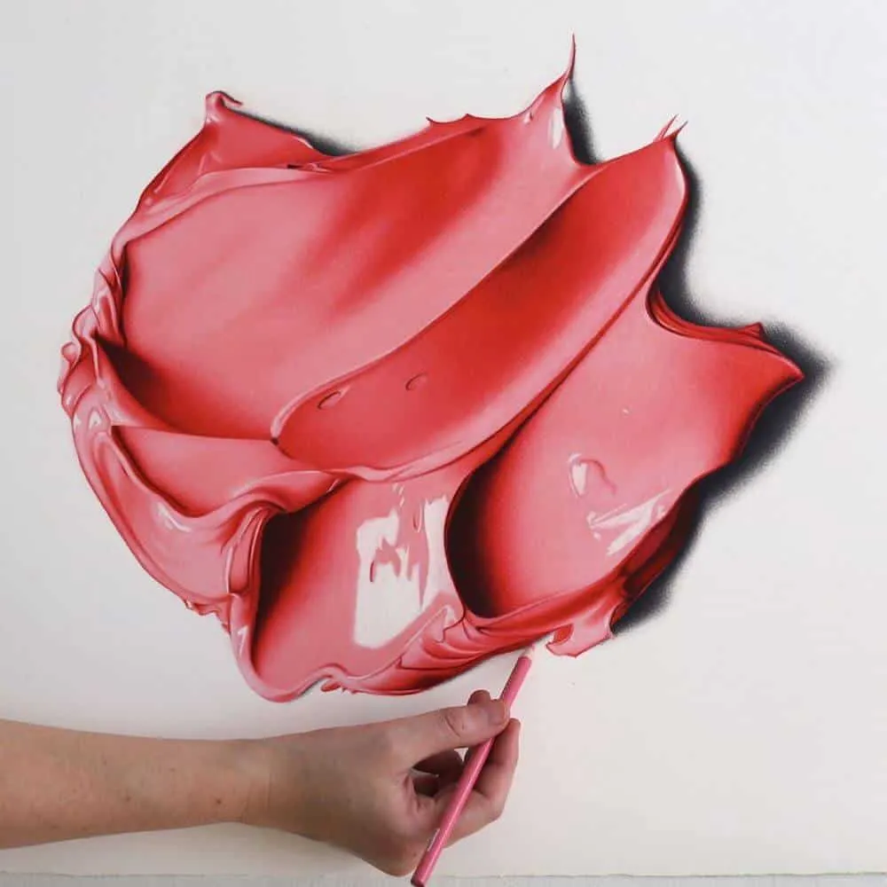 potloodtekening van olieverf