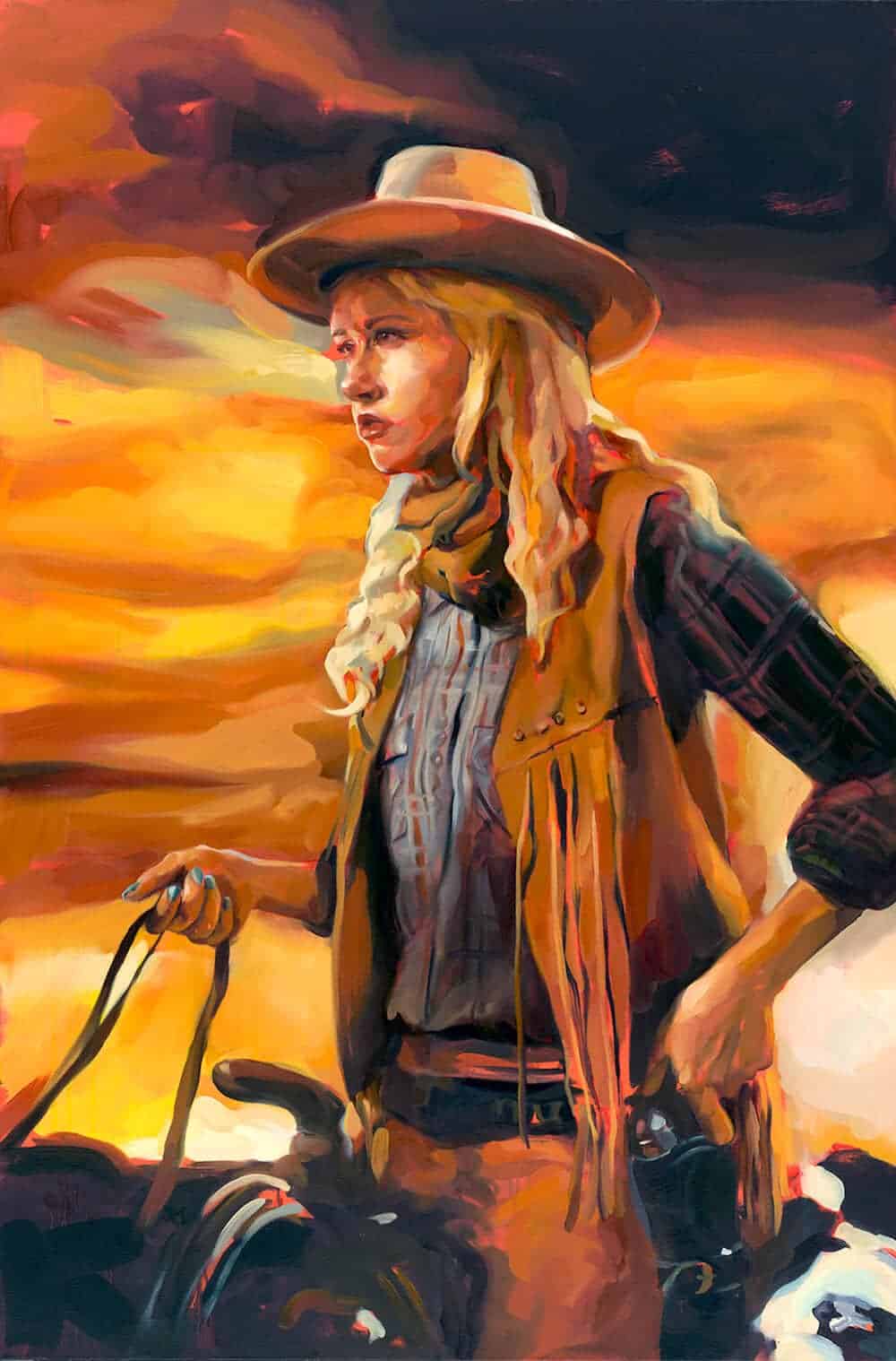 Krimmie Wayne in “The Searchers”, 2013. Oil on canvas, 60″ x 40″.