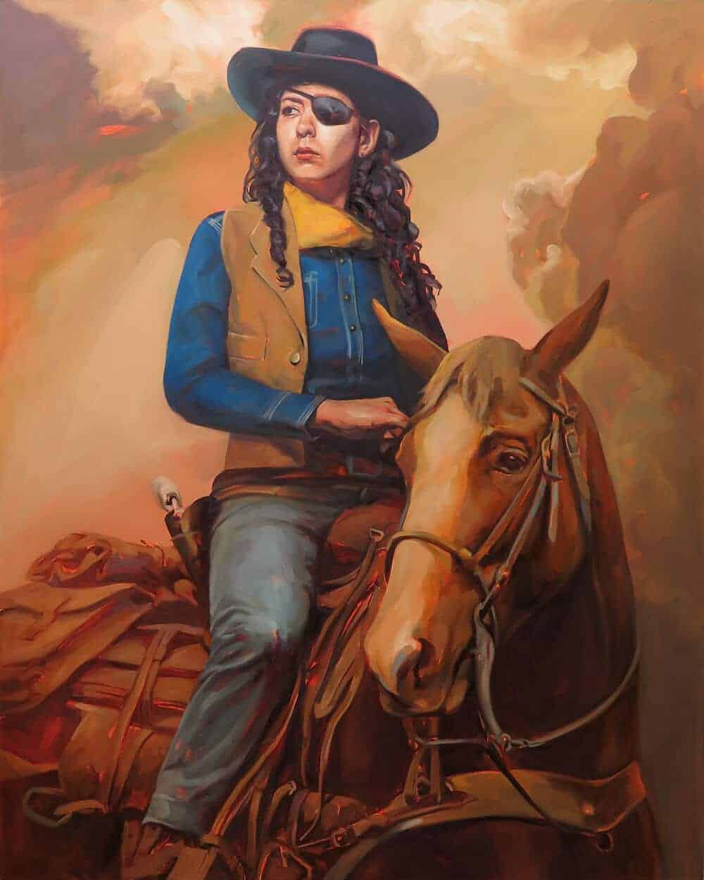 Rebekah Wayne in True Grit (Study), 2014. Oil on canvas, 30″ x 24″.