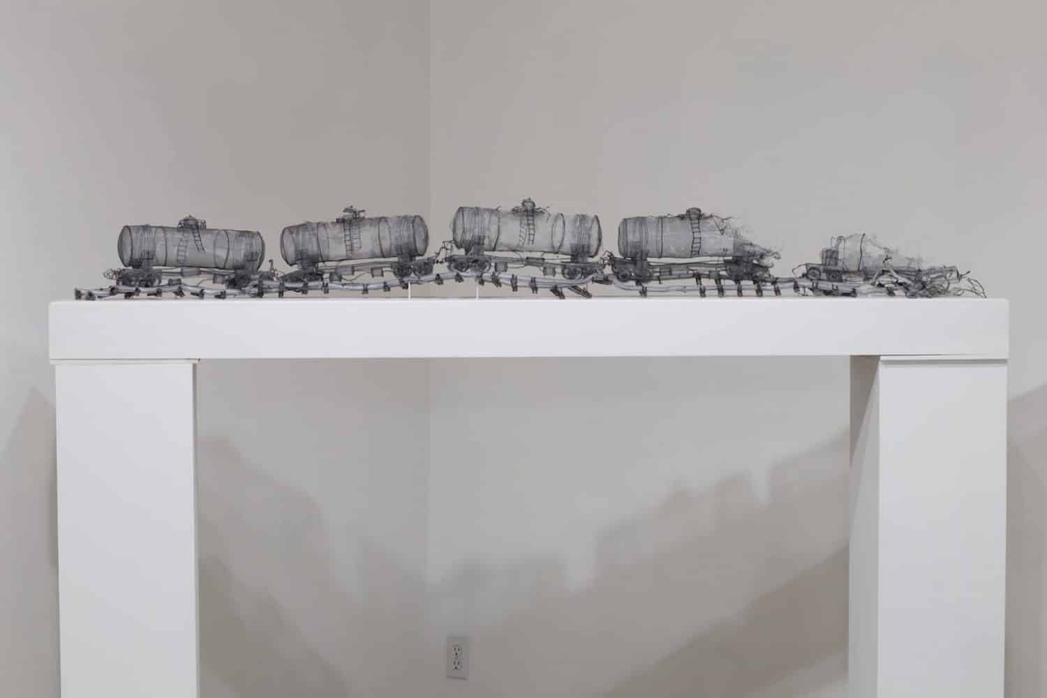 treinwrak van kunstenaar Jannick Deslauriers