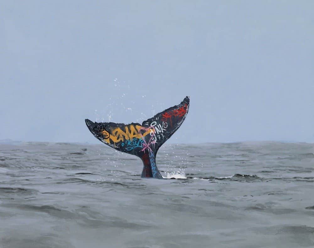 walvis met graffiti