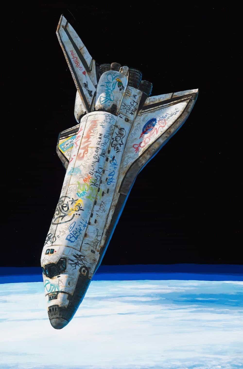 space shuttle met graffiti