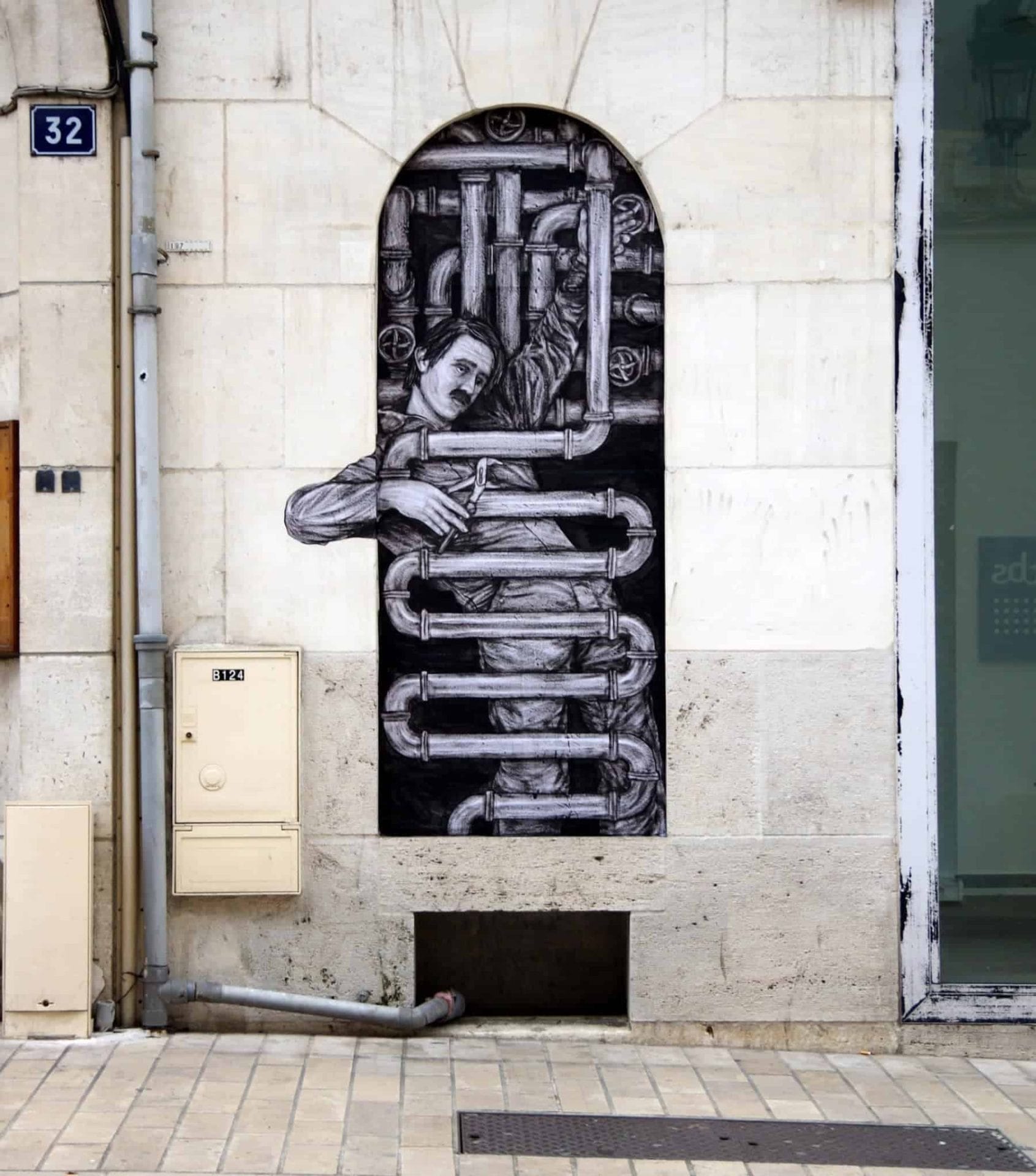 straatkunst met humor