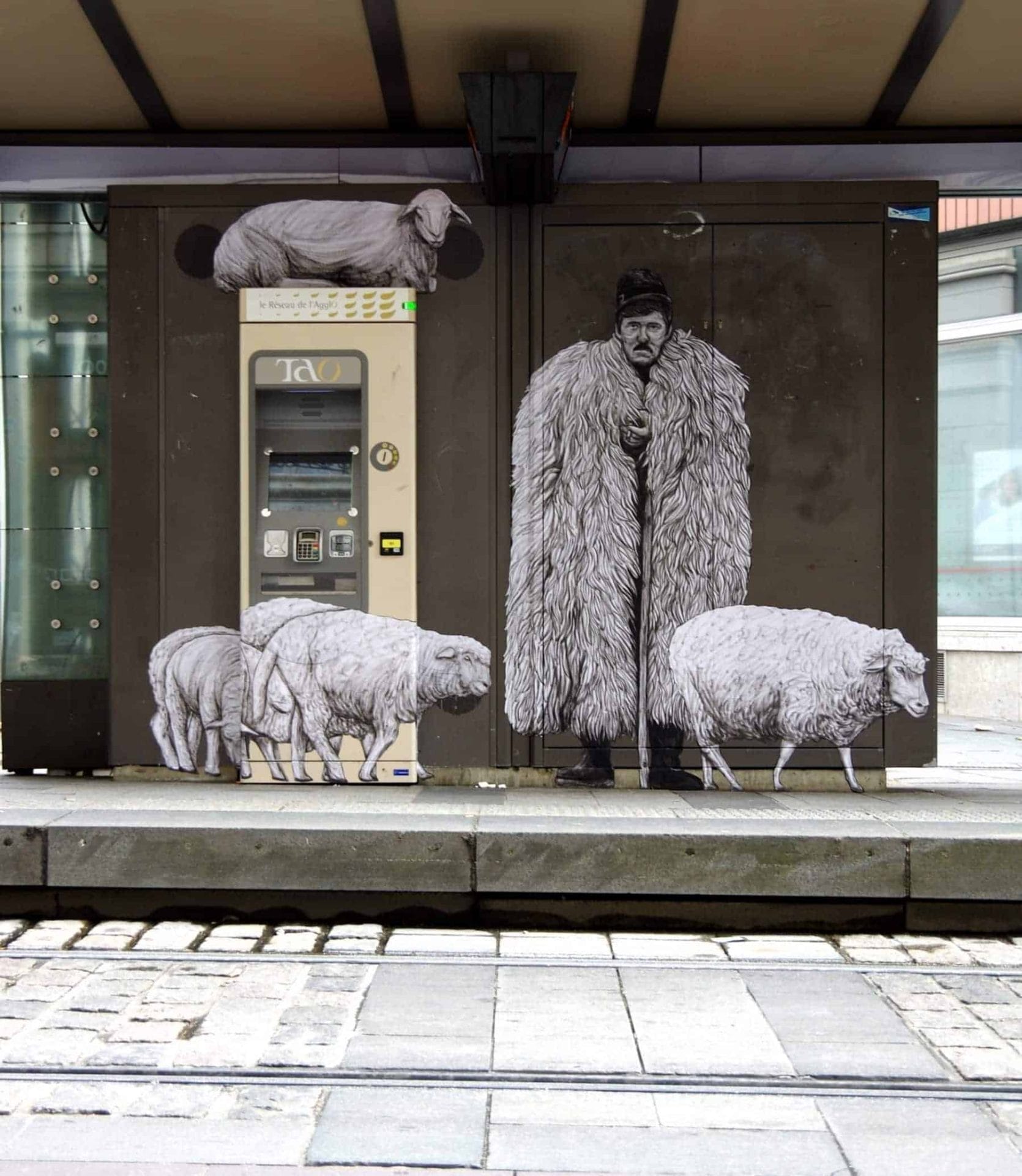 straatkunst met humor