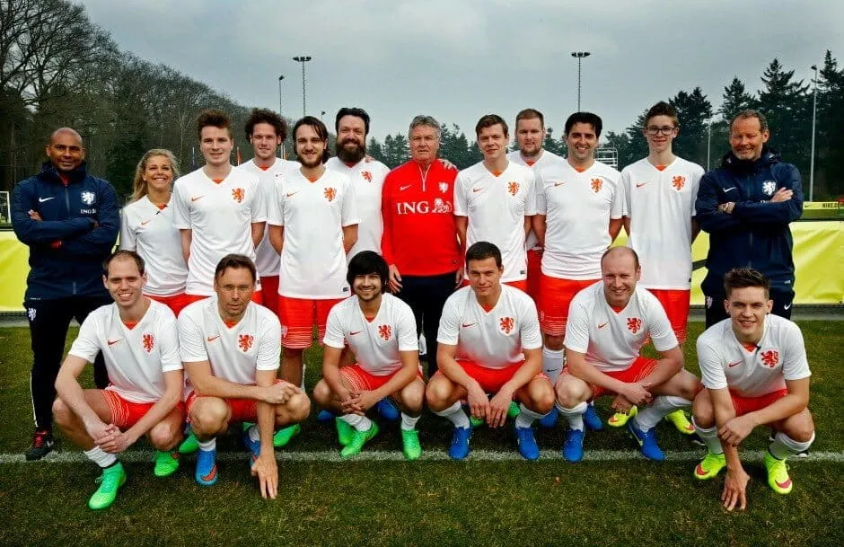 Alle journalisten op een groepfoto