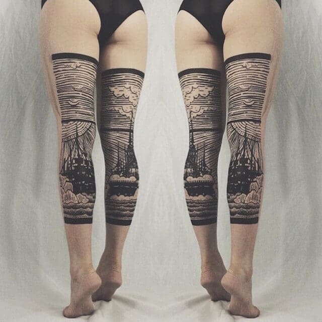 tattoo op benen