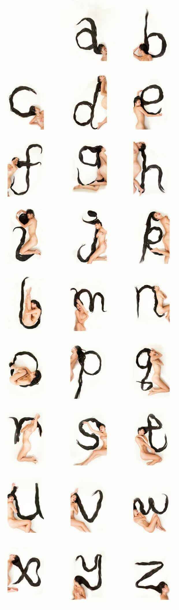 Het haar van de New Yorkse kunstenaar Shurong Diao is zo lang dat ze met haar lokken alle letters van het alfabet kan maken.