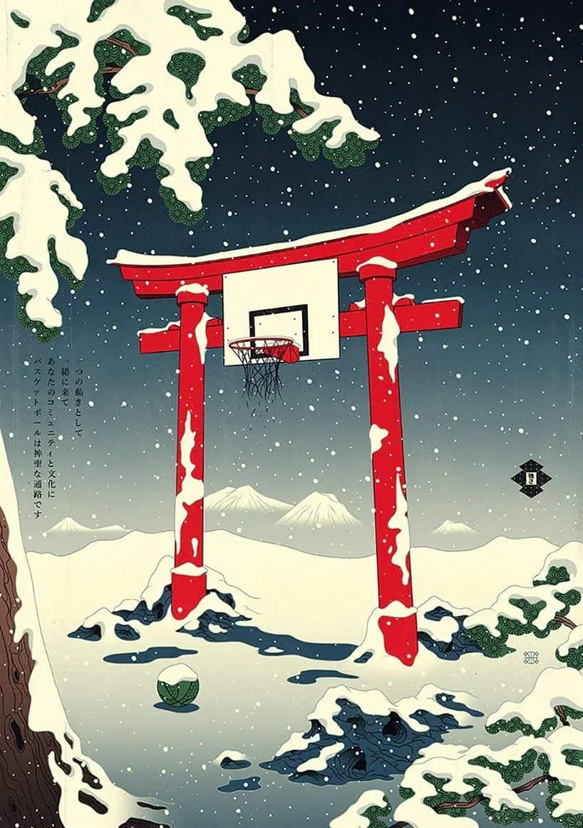 basketbal en Ukiyo-e