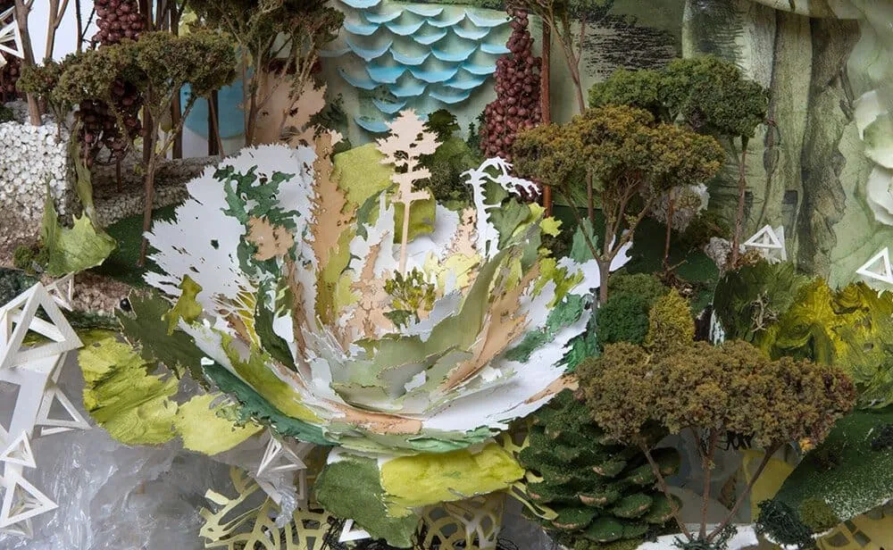 Thin White Bend Through Treetop and Twisting, detail.