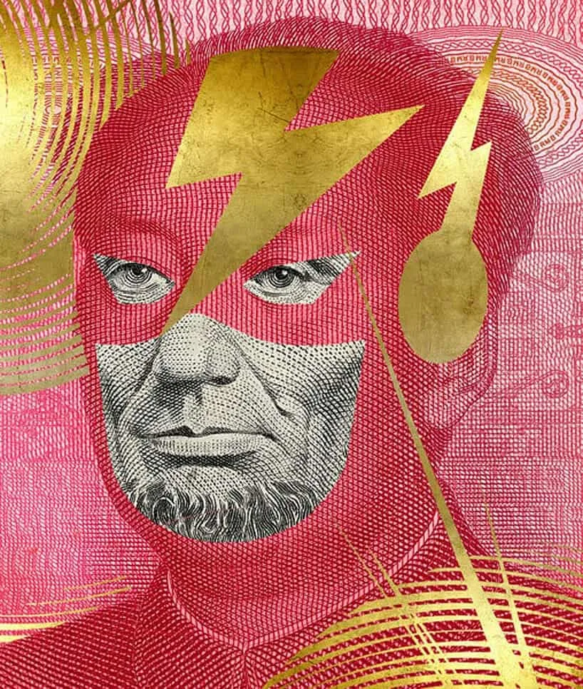 bankbiljetten en superhelden