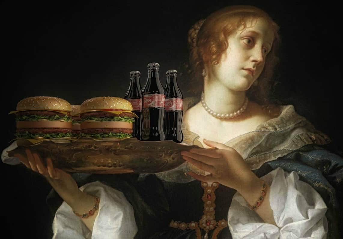 schilderij met hamburgers