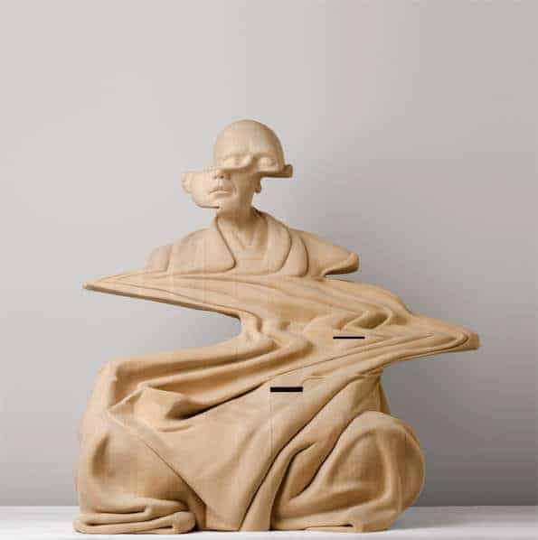 Houten sculptuur van Paul Kaptein