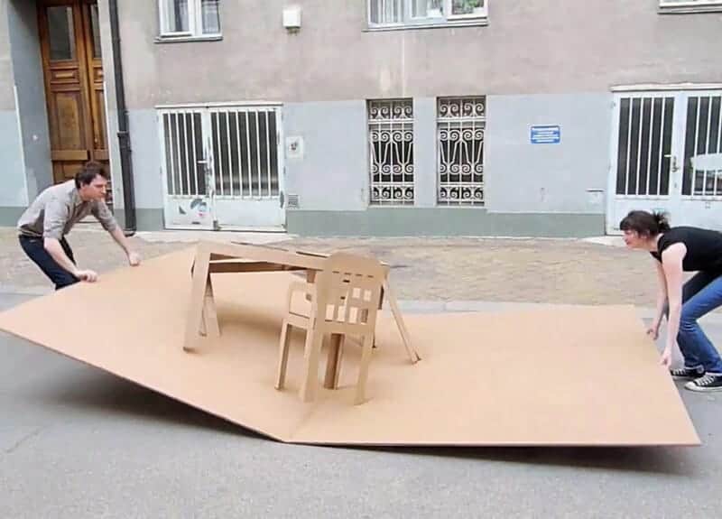 pop-up-meubel van karton