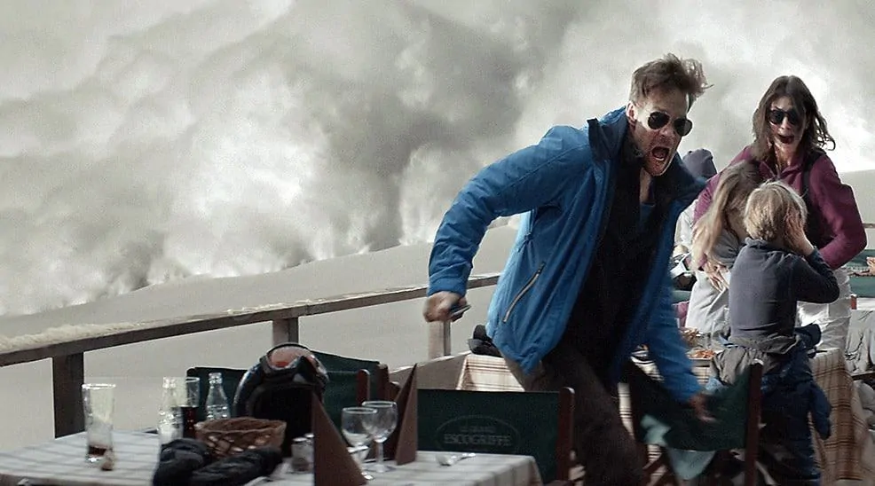 rennen voor een lawine