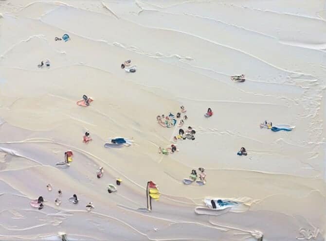 schilderij van een zonnig strand