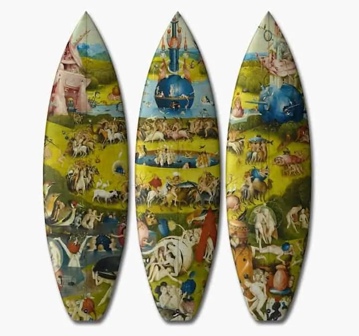 Surfboards met middeleeuwse kunst