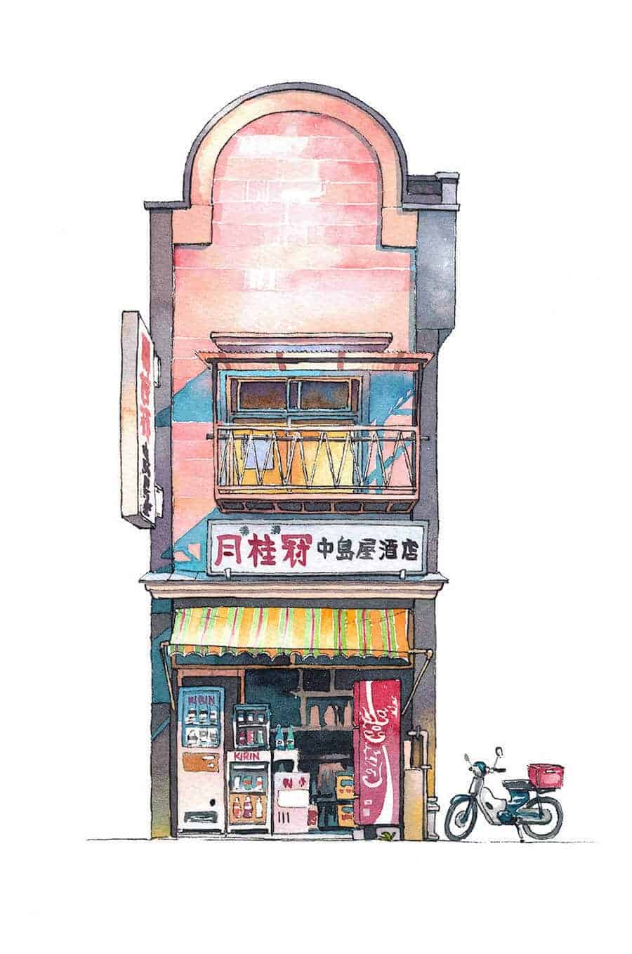 tekening van een winkeltje